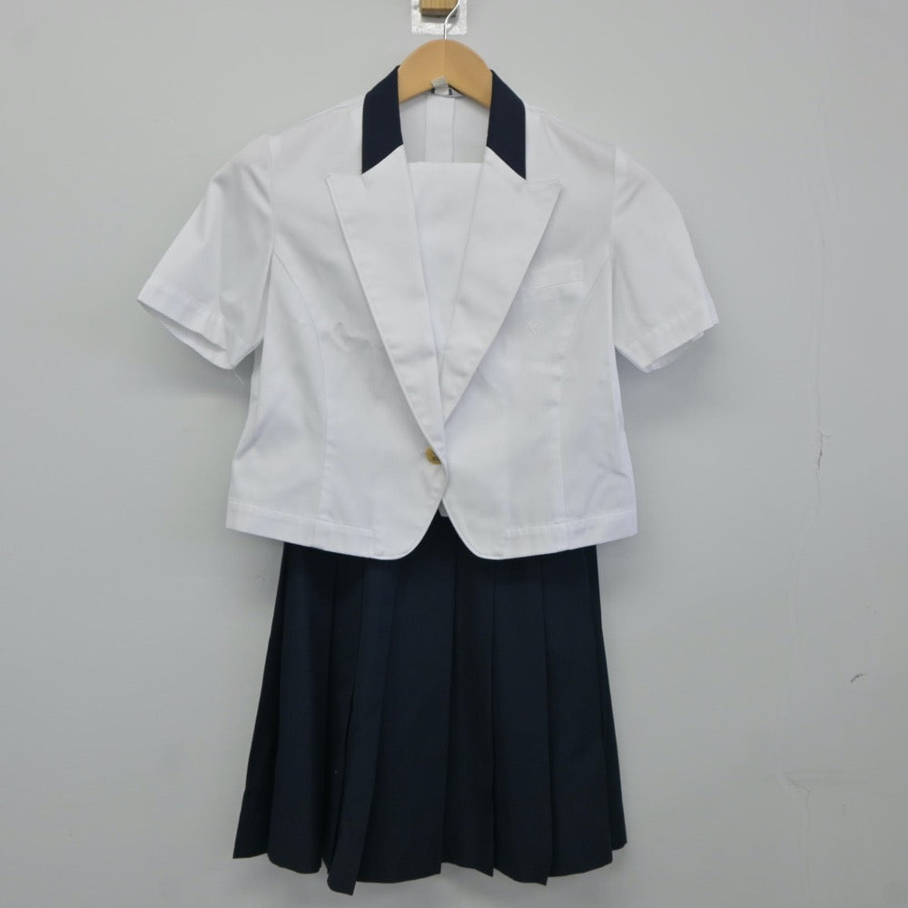 【中古】福島県 白河旭高等学校 女子制服 3点（シャツ・シャツ・スカート）sf024517