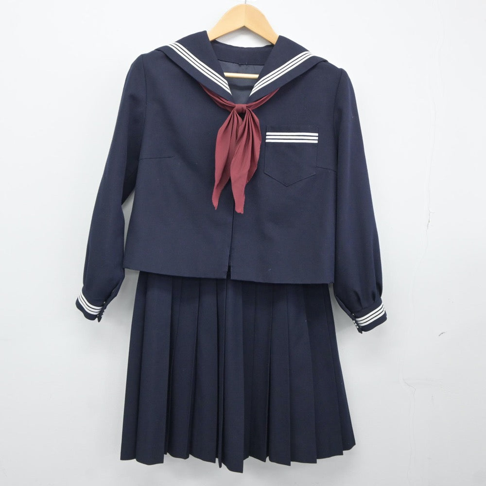 【中古】青森県 第三中学校 女子制服 3点（セーラー服・スカート）sf024541