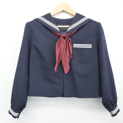 【中古】青森県 第三中学校 女子制服 3点（セーラー服・スカート）sf024541