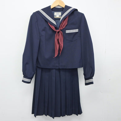 【中古】青森県 第三中学校 女子制服 3点（セーラー服・スカート）sf024542