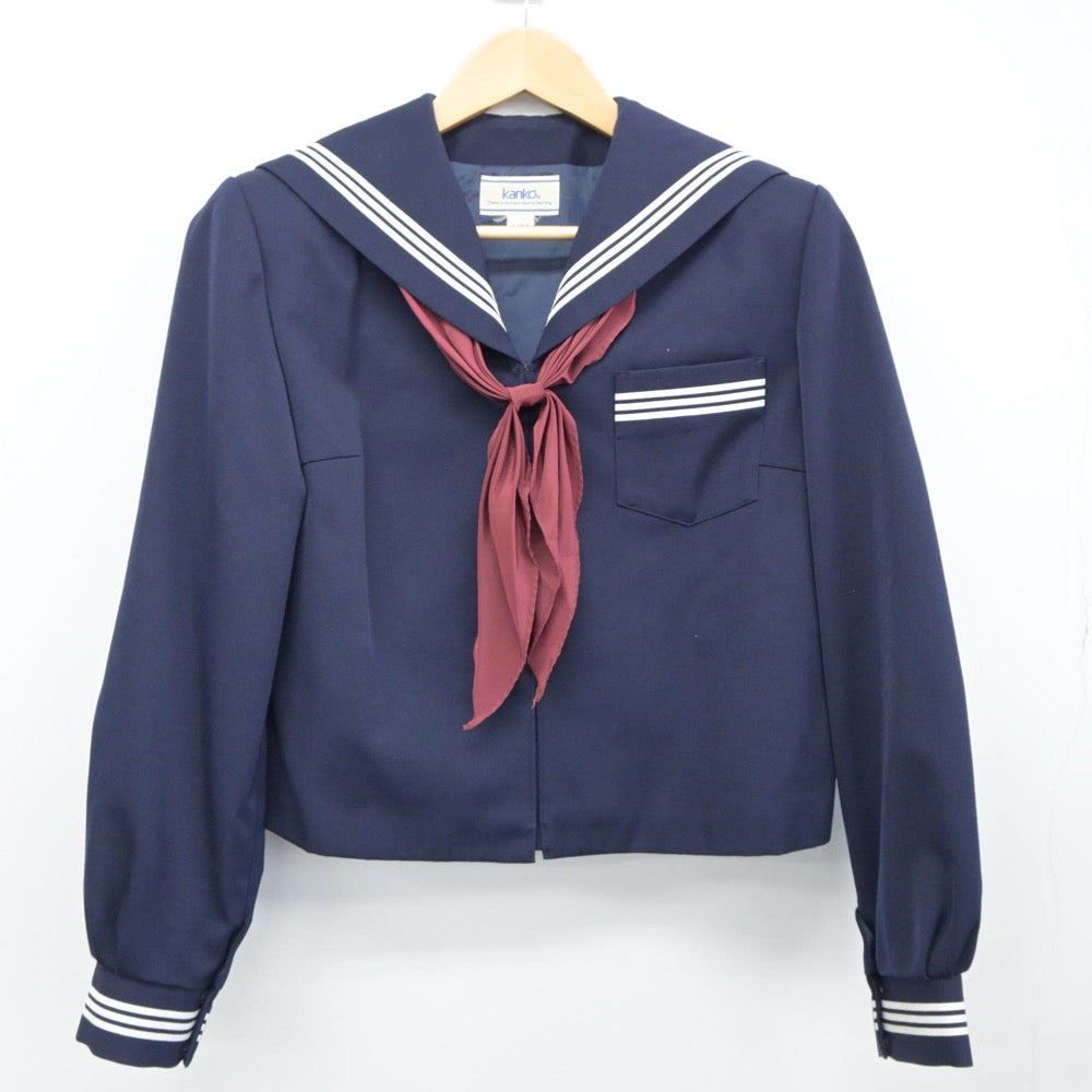 【中古】青森県 第三中学校 女子制服 3点（セーラー服・スカート）sf024542