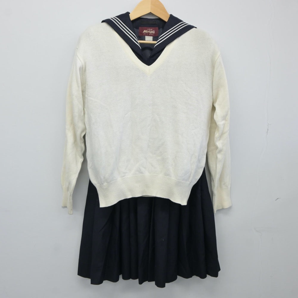 【中古】東京都 豊島岡女子高等学校 女子制服 3点（ニット・セーラー服・スカート）sf024547