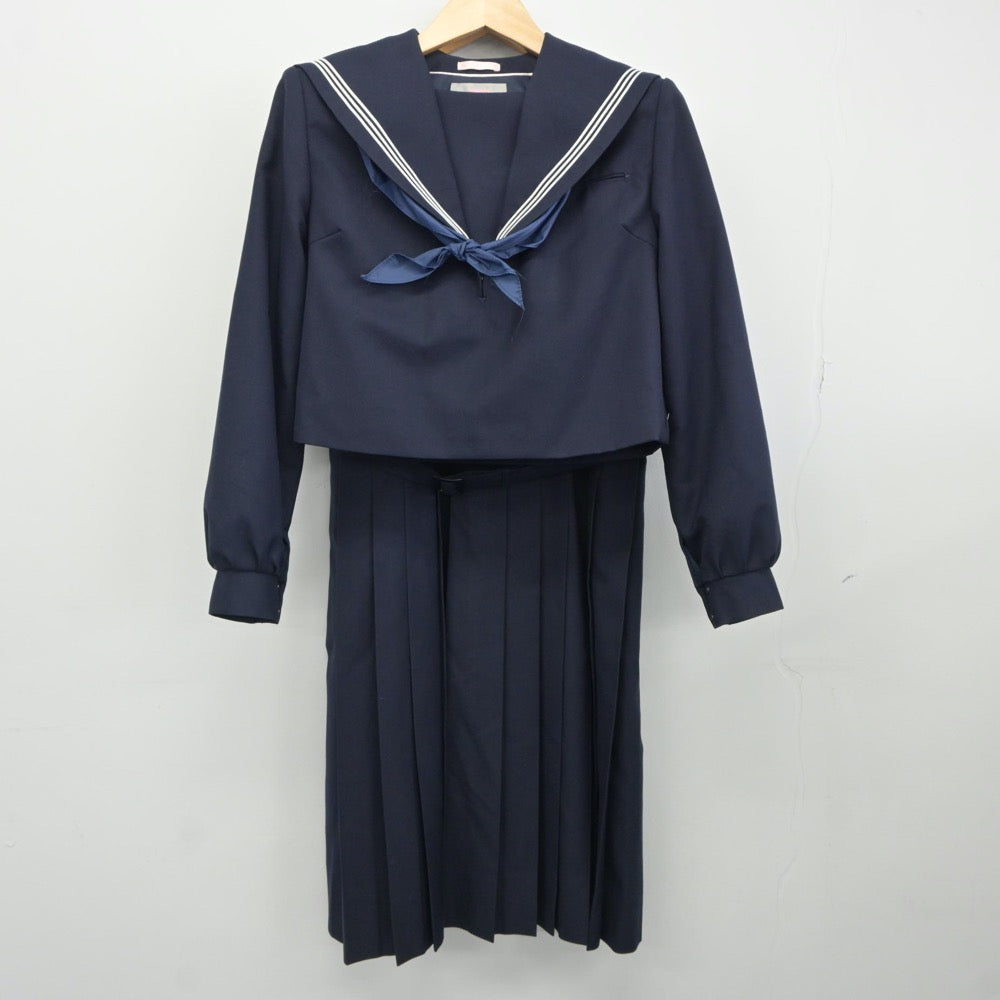 【中古】福岡県 原北中学校 女子制服 3点（セーラー服・ジャンパースカート）sf024552