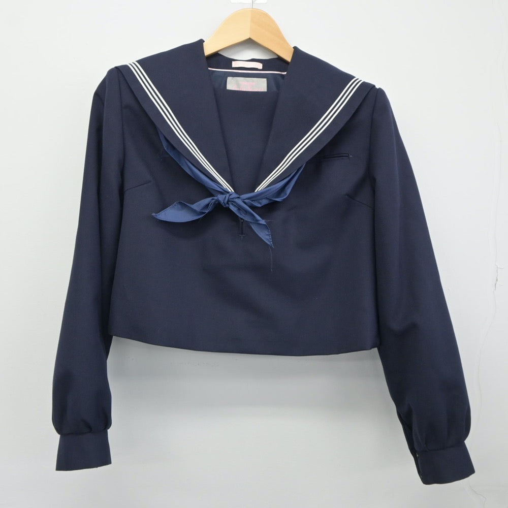 【中古】福岡県 原北中学校 女子制服 3点（セーラー服・ジャンパースカート）sf024552