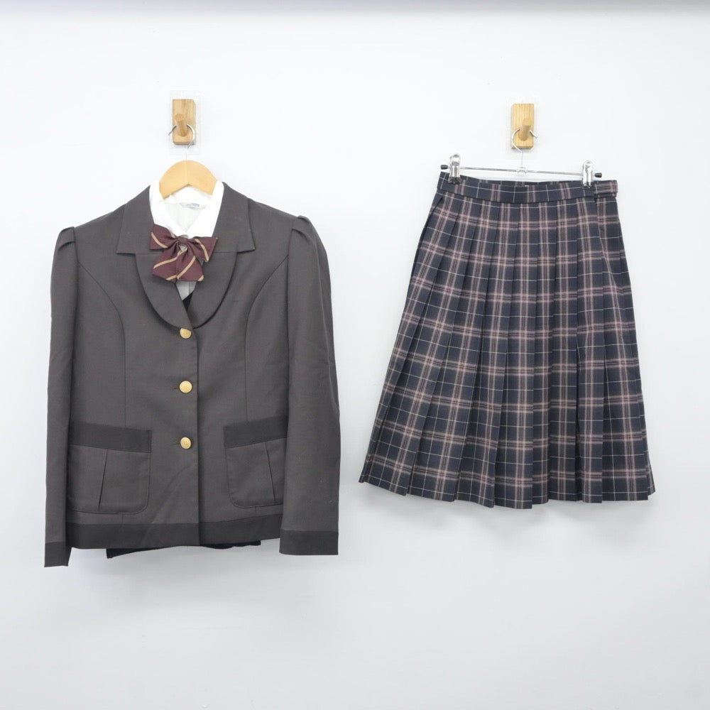 【中古】宮城県 聖ドミニコ学院中学校高等学校 女子制服 8点（ブレザー・シャツ・ニット・スカート）sf024560