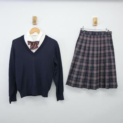 【中古】宮城県 聖ドミニコ学院中学校高等学校 女子制服 8点（ブレザー・シャツ・ニット・スカート）sf024560