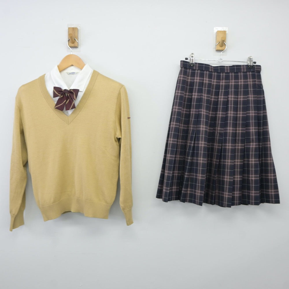 【中古】宮城県 聖ドミニコ学院中学校高等学校 女子制服 5点（ブレザー・シャツ・ニット・スカート）sf024561