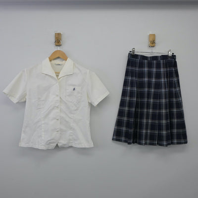 【中古】宮城県 聖ドミニコ学院中学校高等学校 女子制服 3点（シャツ・スカート）sf024563