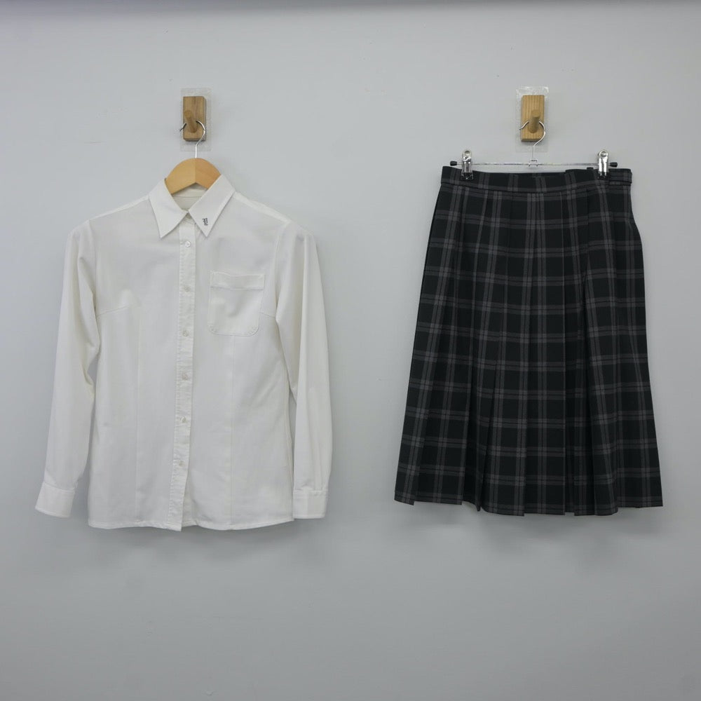 【中古】広島県 安古市高等学校 女子制服 2点（シャツ・スカート）sf024571