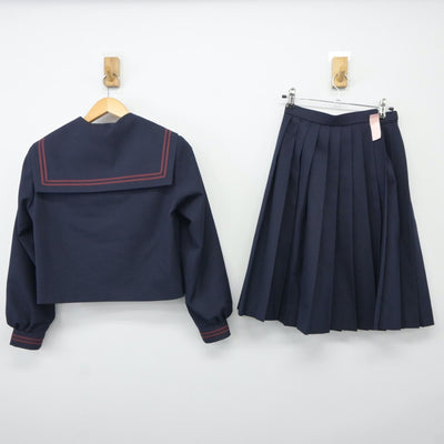 【中古】岡山県 作東中学校 女子制服 3点（セーラー服・スカート）sf024573