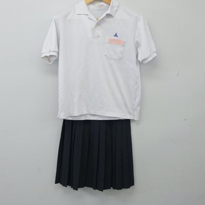 【中古】岡山県 作東中学校 女子制服 2点（シャツ・スカート）sf024574