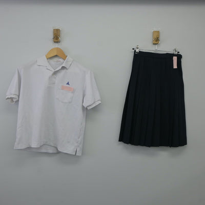 【中古】岡山県 作東中学校 女子制服 2点（シャツ・スカート）sf024574