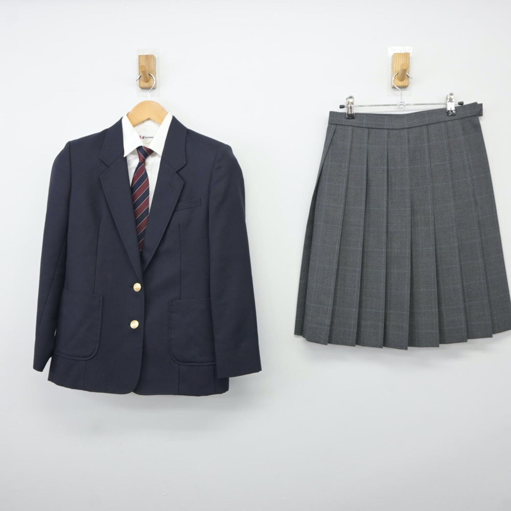 【中古】愛知県 松平高等学校 女子制服 5点（ブレザー・シャツ・スカート）sf024581