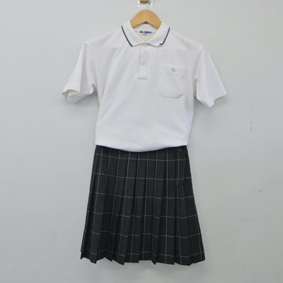 【中古】栃木県 さくら清修高等学校 女子制服 2点（シャツ・スカート）sf024605