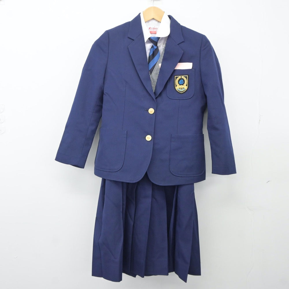 【中古】福岡県 学業院中学校 女子制服 5点（ブレザー・ベスト・シャツ・スカート）sf024608