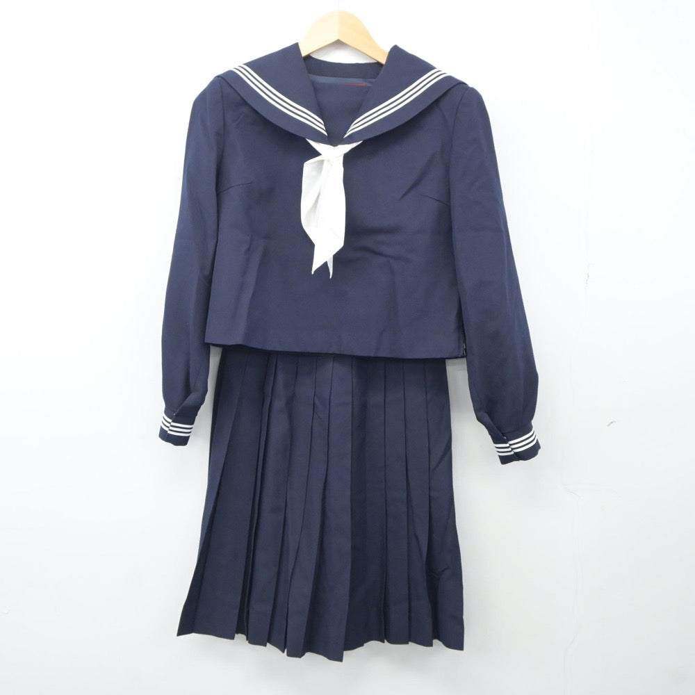 【中古】広島県 府中高等学校 女子制服 3点（セーラー服・スカート）sf024620