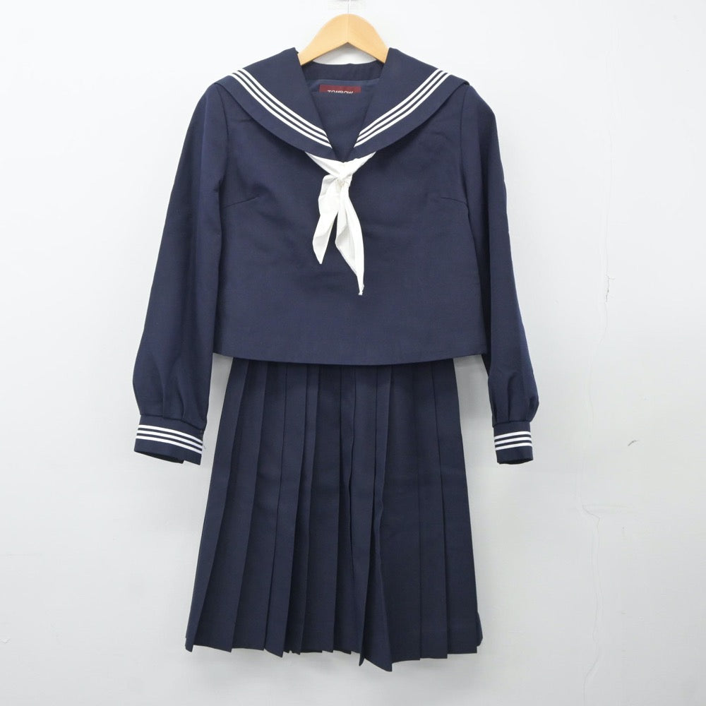 【中古】広島県 府中高等学校 女子制服 3点（セーラー服・スカート）sf024621