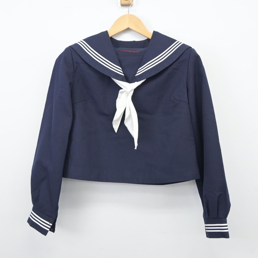 【中古】広島県 府中高等学校 女子制服 3点（セーラー服・スカート）sf024621