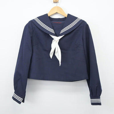 【中古】広島県 府中高等学校 女子制服 3点（セーラー服・スカート）sf024621