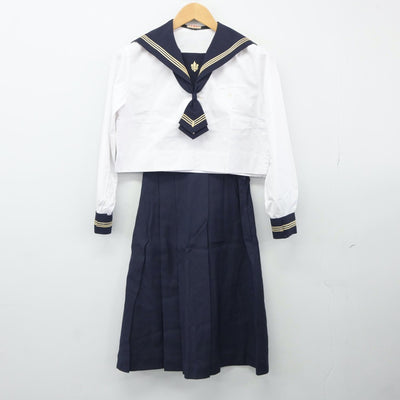 【中古】東京都 白百合高等学校 女子制服 4点（セーラー服・シャツ・スカート）sf024639