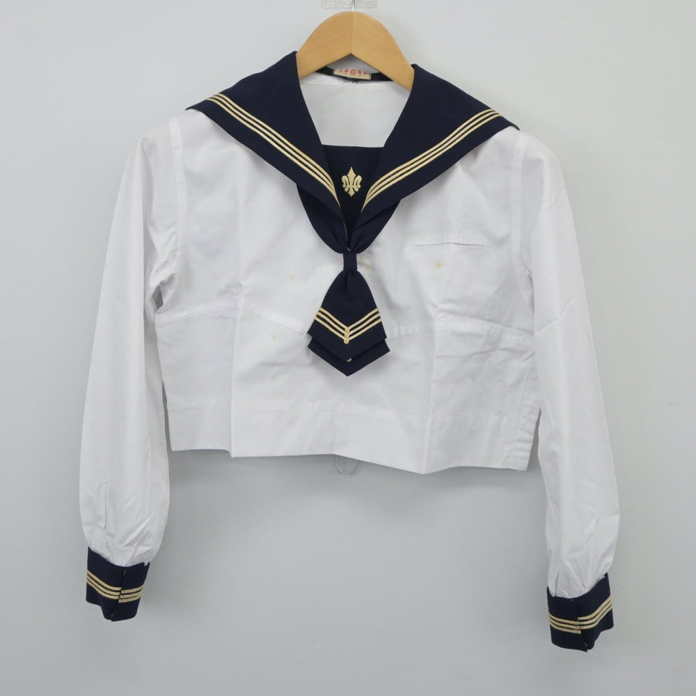 【中古】東京都 白百合高等学校 女子制服 4点（セーラー服・シャツ・スカート）sf024639