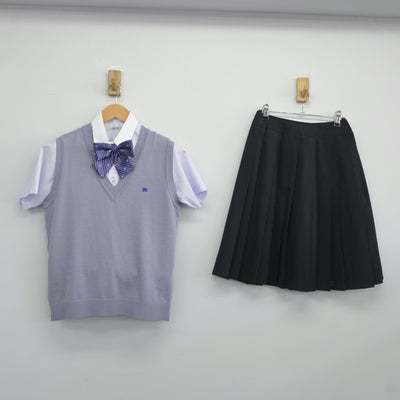 【中古】宮城県 仙台東高等学校 女子制服 4点（ニットベスト・シャツ・スカート）sf024665