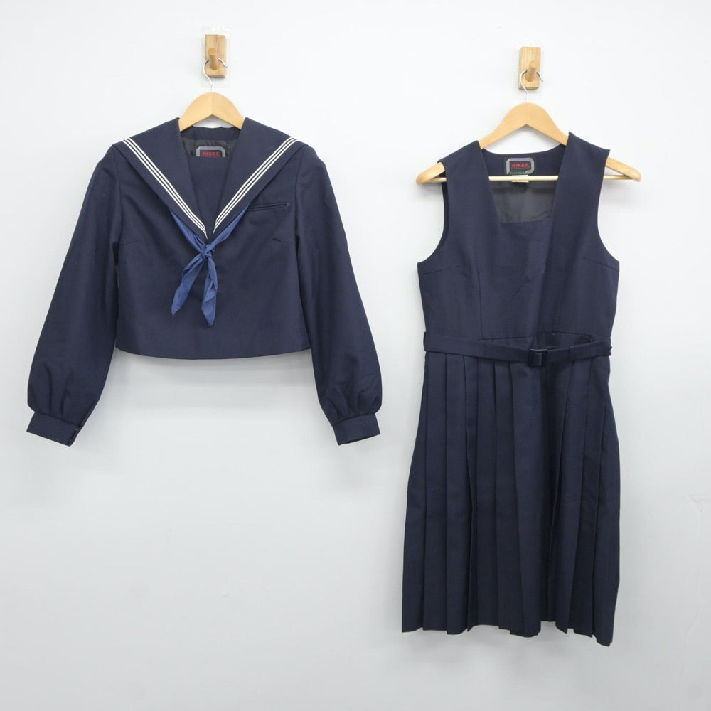 【中古】福岡県 城西中学校/旧制服 女子制服 3点（セーラー服・ジャンパースカート）sf024668