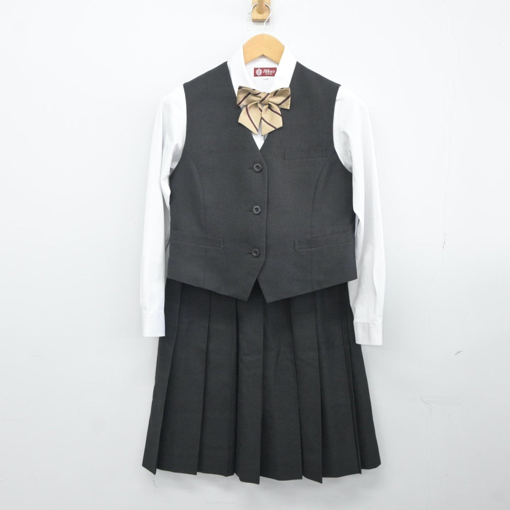 【中古】福岡県 福岡工業高等学校 女子制服 7点（ブレザー・ベスト・シャツ・スカート）sf024669