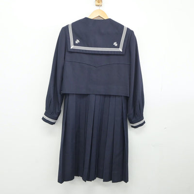 【中古】熊本県 八代白百合学園高等学校 女子制服 3点（セーラー服・ジャンパースカート）sf024670