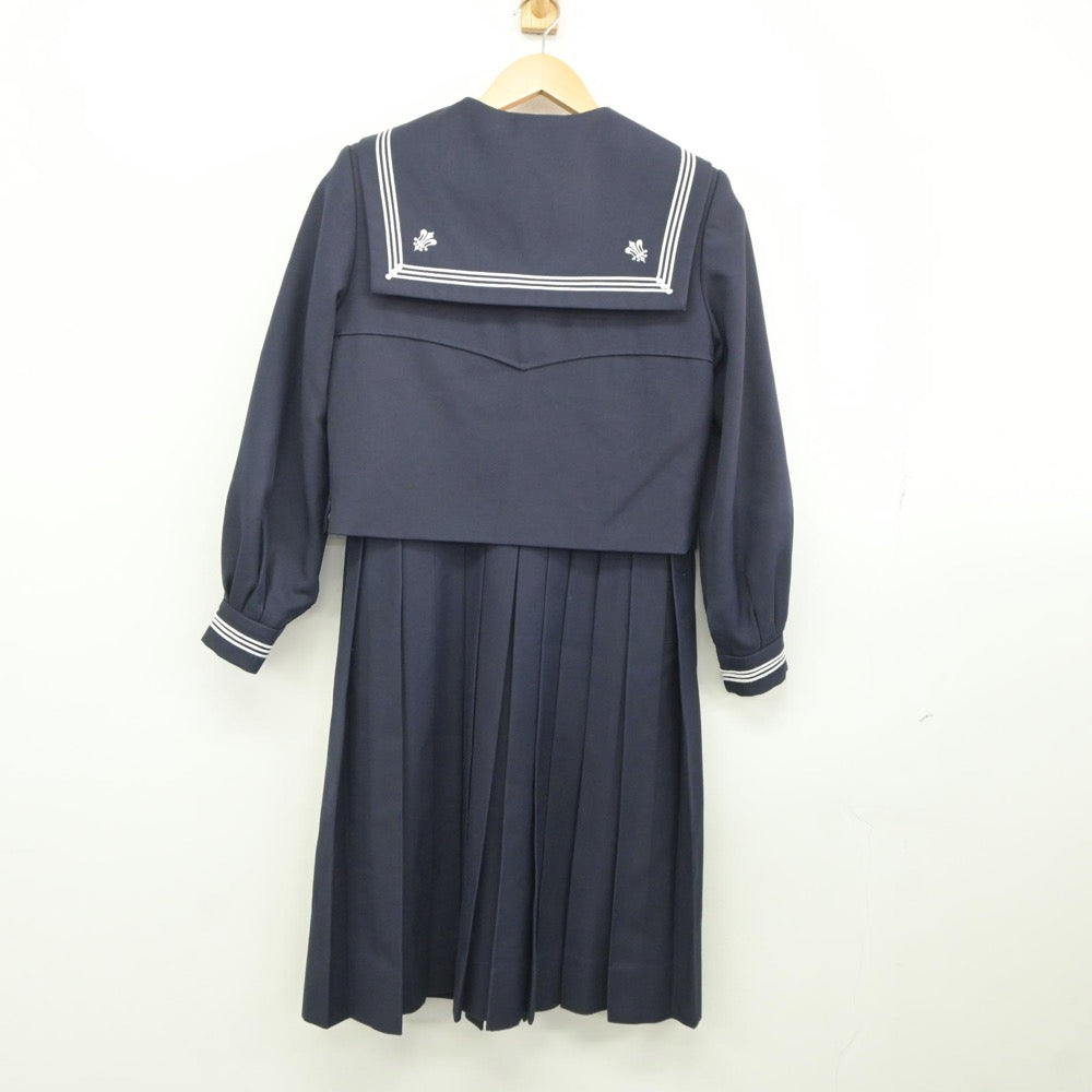 【中古】熊本県 八代白百合学園高等学校 女子制服 3点（セーラー服・ジャンパースカート）sf024671