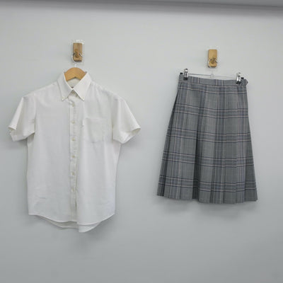 【中古】埼玉県 埼玉栄高等学校 女子制服 2点（シャツ・スカート）sf024686