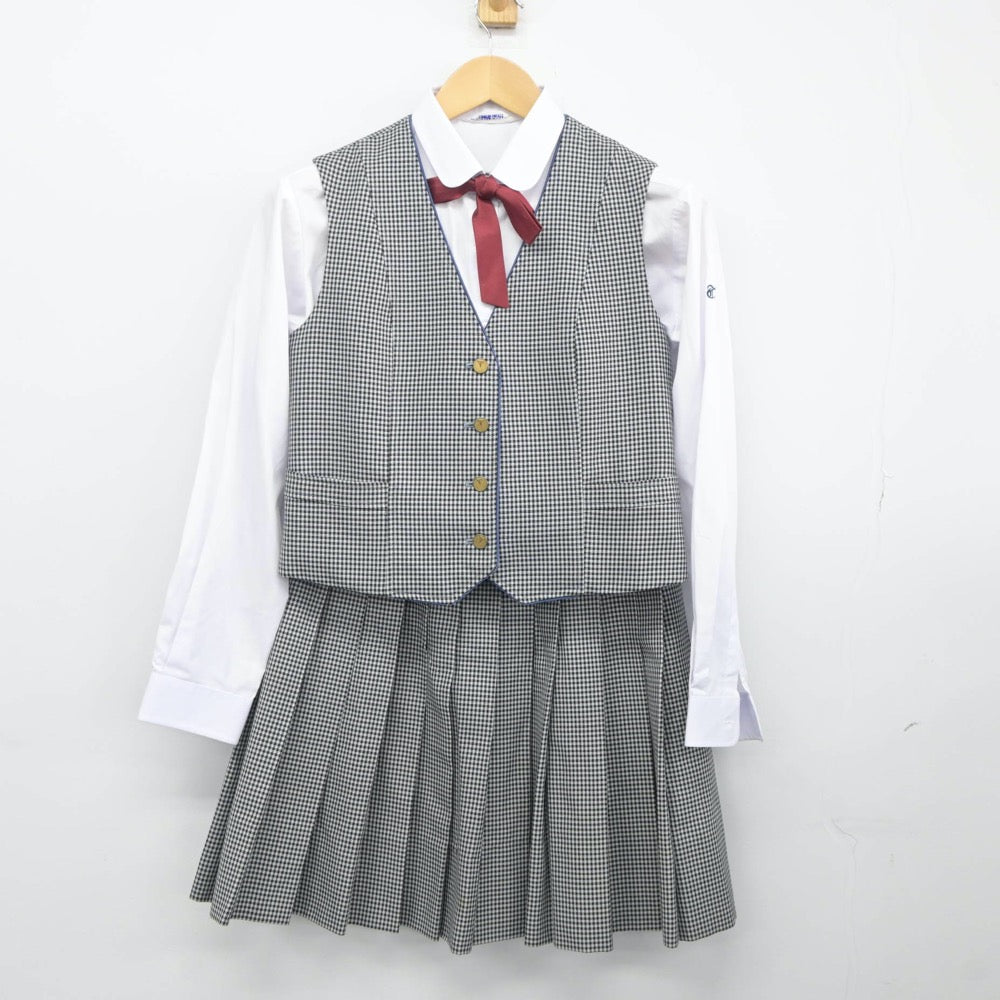 【中古】愛知県 東邦高等学校 女子制服 5点（ブレザー・ベスト・シャツ・スカート）sf024689