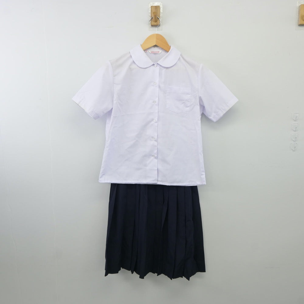 【中古】群馬県 桐生市立相生中学校 女子制服 2点（シャツ・スカート）sf024695