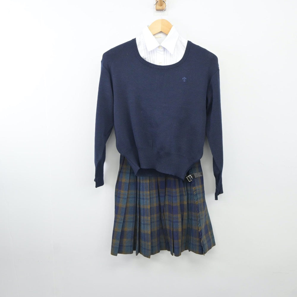 【中古】東京都 頌栄女子学院高等学校 女子制服 4点（ブレザー・シャツ・ニット・スカート）sf024696