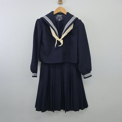 【中古】愛知県 愛知教育名古屋附属中学校 女子制服 2点（セーラー服・スカート）sf024703