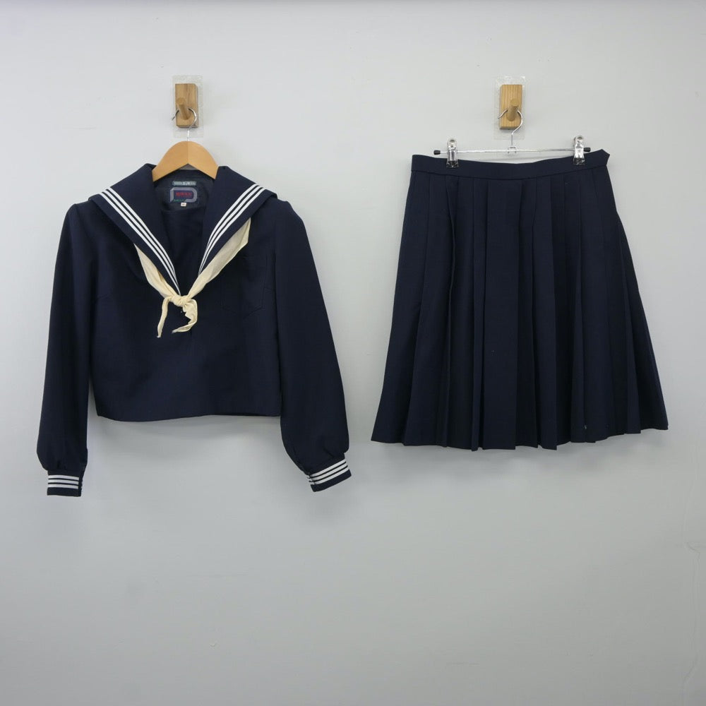 【中古】愛知県 愛知教育名古屋附属中学校 女子制服 2点（セーラー服・スカート）sf024703