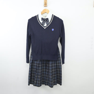 【中古】愛知県 愛知教育大学附属高等学校 女子制服 5点（ブレザー・シャツ・ニット・スカート）sf024707