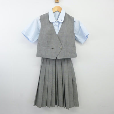 【中古】東京都 東京都立第四商業高等学校 女子制服 3点（シャツ・ベスト・スカート）sf024724