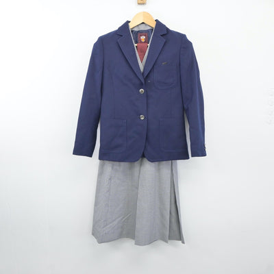 【中古】北海道 札幌市立柏ヶ丘中学校 女子制服 4点（ブレザー・ベスト・スカート）sf024753