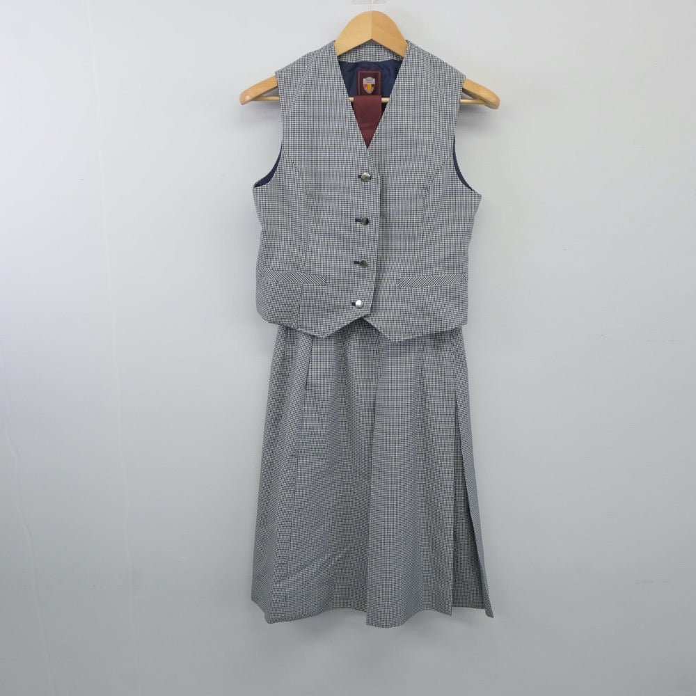 【中古】北海道 札幌市立柏ヶ丘中学校 女子制服 4点（ブレザー・ベスト・スカート）sf024753