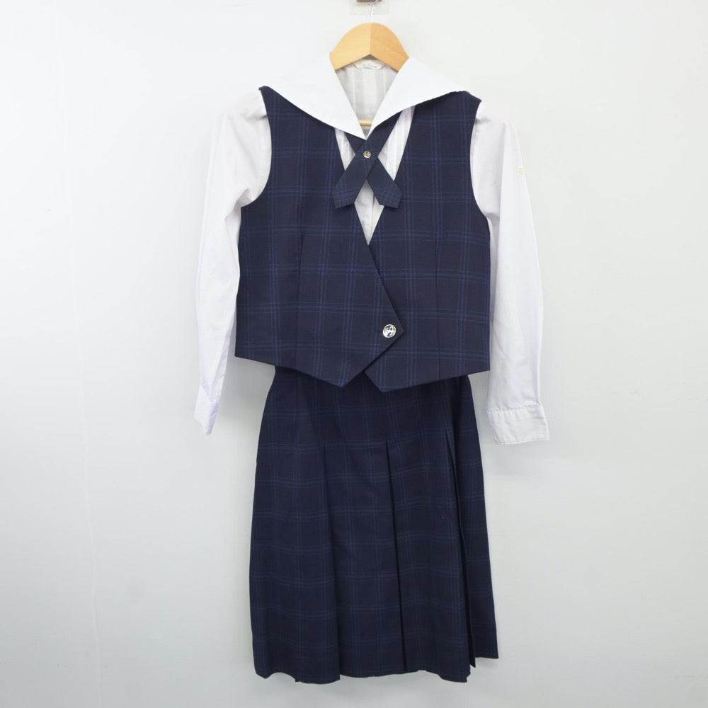 【中古】神奈川県 東海大学附属相模高等学校 女子制服 4点（ブレザー・シャツ・ベスト・スカート）sf024754