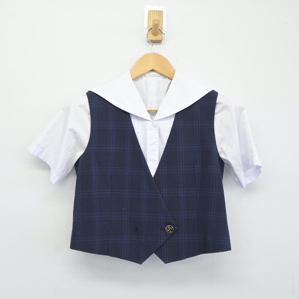 【中古】神奈川県 東海大学附属相模高等学 女子制服 2点（ベスト・シャツ）sf024756