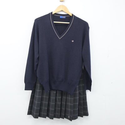 【中古】神奈川県 日本大学藤沢高等学校 女子制服 3点（ブレザー・ニット・スカート）sf024765