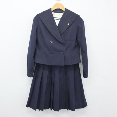 【中古】福島県 郡山商業高等学校 女子制服 3点（セーラー服・シャツ・スカート）sf024780