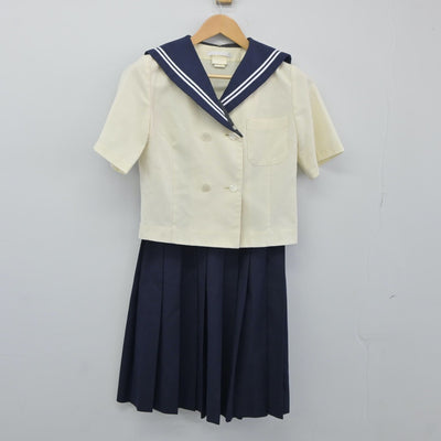 【中古】福島県 郡山商業高等学校 女子制服 2点（セーラー服・スカート）sf024782