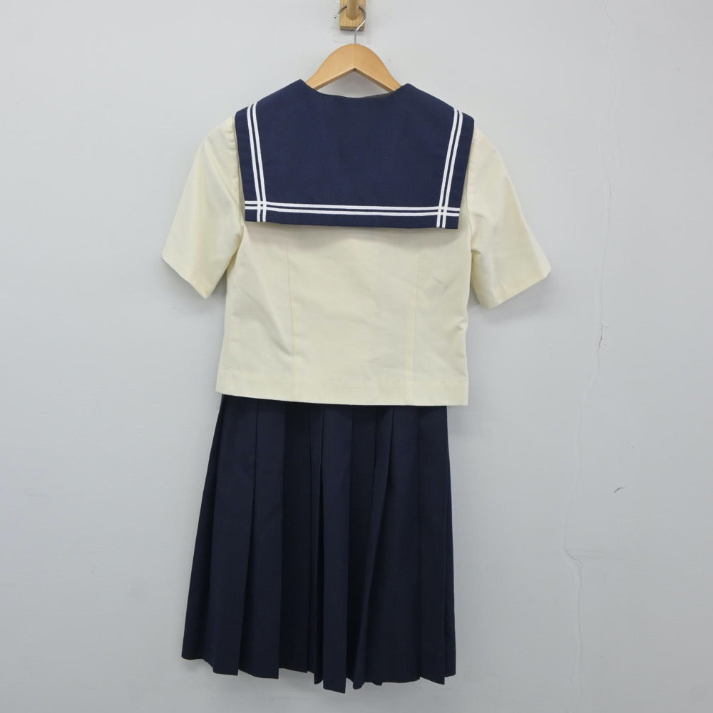 【中古】福島県 郡山商業高等学校 女子制服 2点（セーラー服・スカート）sf024782