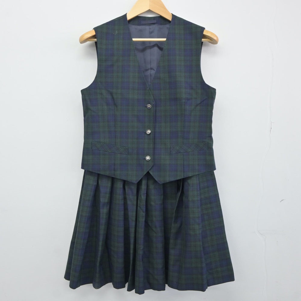 【中古】神奈川県 桐光学園高等学校 女子制服 2点（ベスト・スカート）sf024792