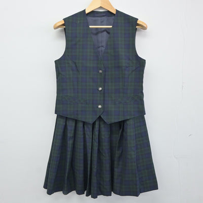 【中古】神奈川県 桐光学園高等学校 女子制服 2点（ベスト・スカート）sf024792