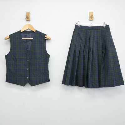 【中古】神奈川県 桐光学園高等学校 女子制服 2点（ベスト・スカート）sf024792