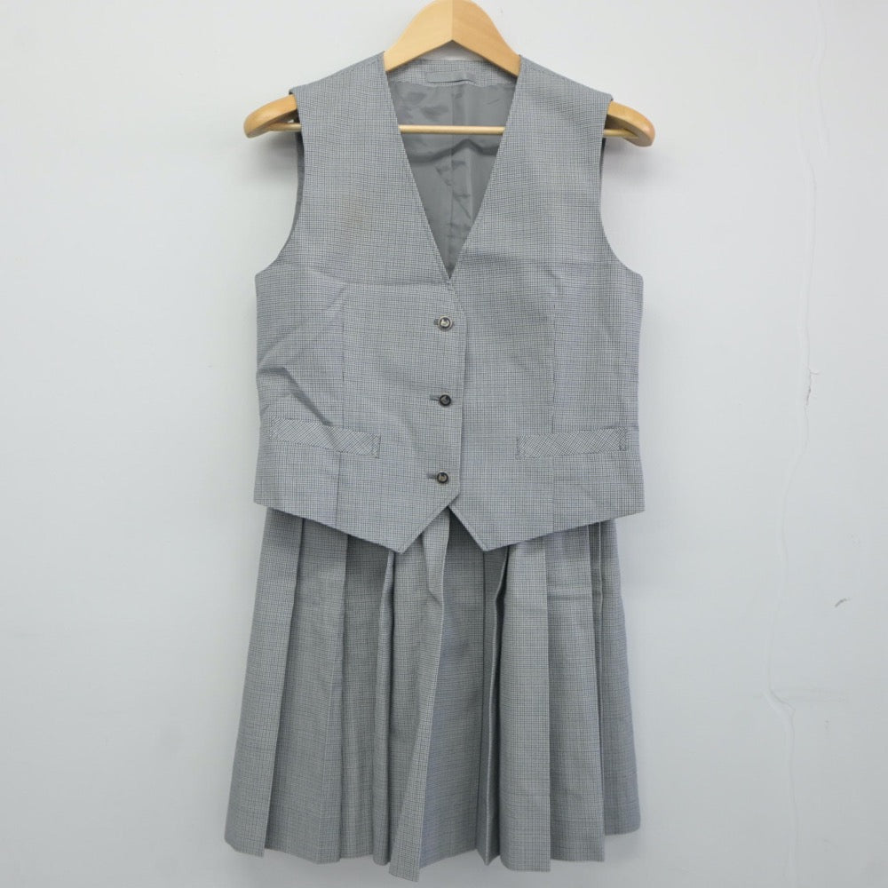 【中古】神奈川県 桐光学園高等学校 女子制服 2点（ベスト・スカート）sf024793